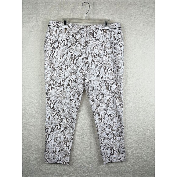 Calvin Klein Pants Size 16 Ankle Length With Snake Skin Print Zip Front Pockets - Picture 1 of 13